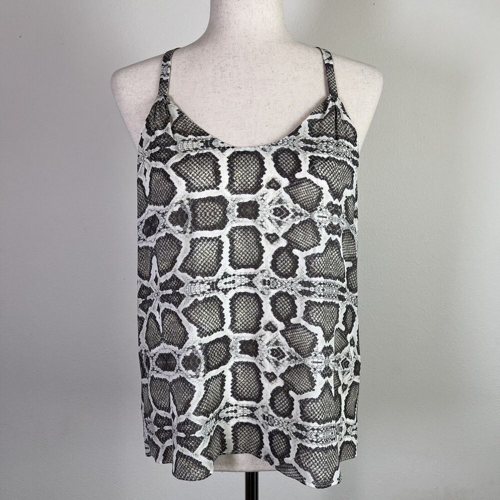 Alice and Olivia Snake Print Tank Top Silk Summer Lightweight Designer Scoopneck